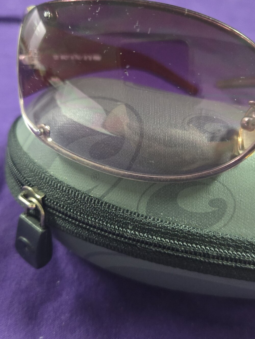 Fendi Cutout Temple Rimless Burgandy Sunglasses Unisex FS372AF - Picture 8 of 8